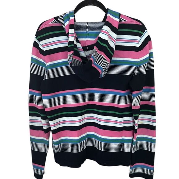 Jones New York Sport Womens Blue Pink Striped Zip Up Hoodie. Size Large - Picture 2 of 6